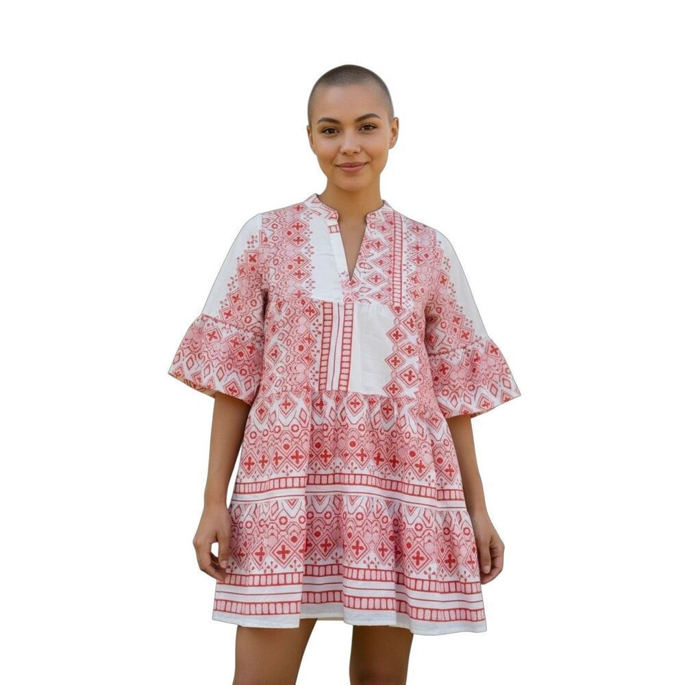 MISSLOOK White and Red Patterned Mini Dress